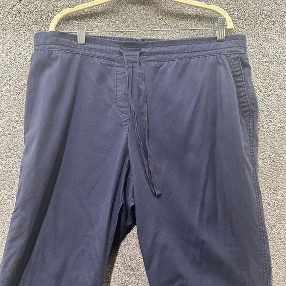Talbots Cropped Comfort Pants Women 18WP‎ Blue Pull On Drawstring - Picture 3 of 12